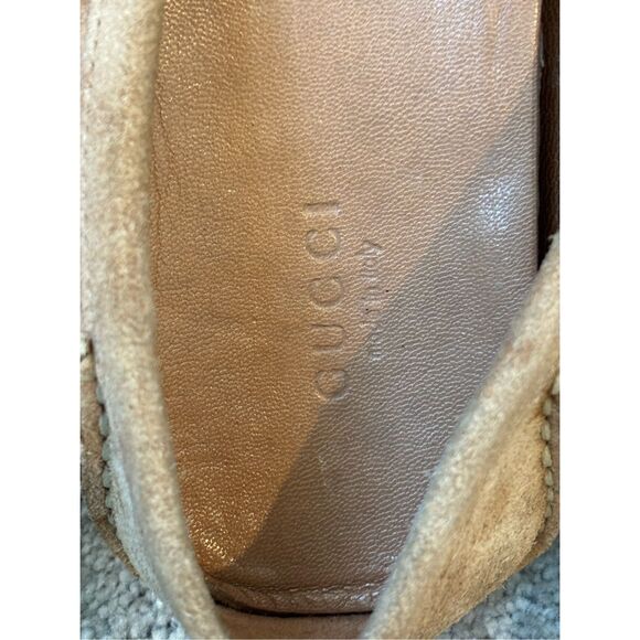 EUC GUCCI Suede bamboo horsebit driving loafer, tan, Sz 36 $1,050 - Picture 9 of 10